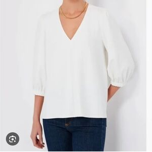 Pomander Place White Hollis V-Neck Blouse Size XXL